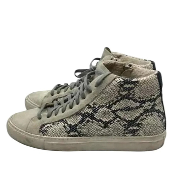 P448 leather mid top lace up sneakers women’s size 39 - Picture 3 of 7